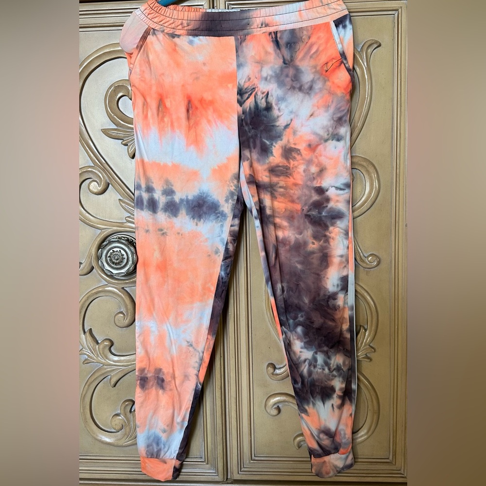 Buzz lounge jogger pants soft tye dye elastic waist w/pockets sz Medium guc